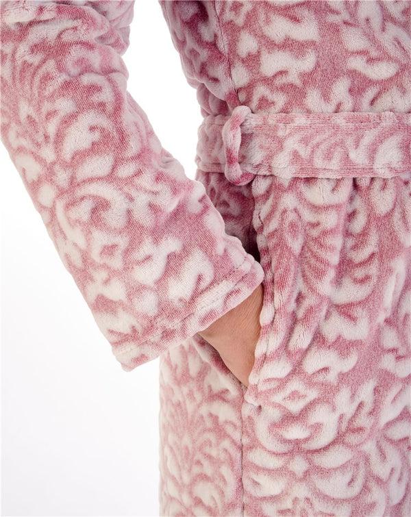 Slenderella Two-Tone Shaved 46" Wrap Housecoat HC02333