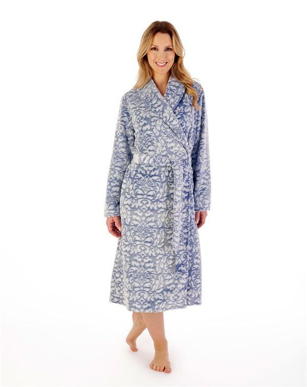 Slenderella Two-Tone Shaved 46" Wrap Housecoat HC02333