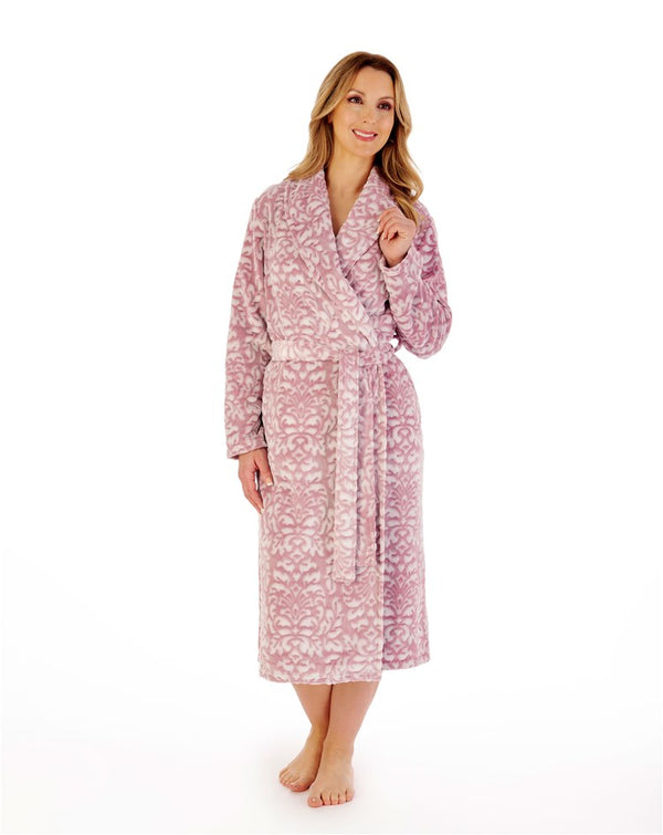 slenderella Two-Tone Shaved 46" Wrap Housecoat HC02333
