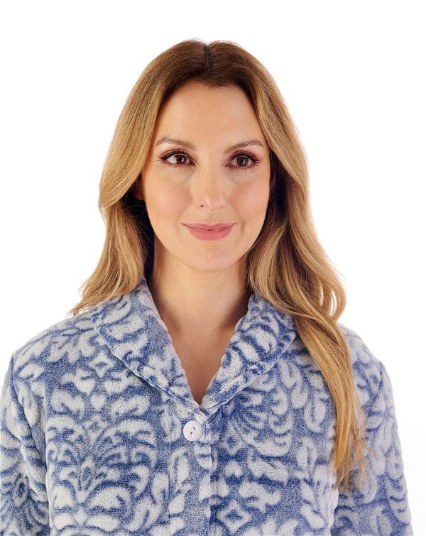 Slenderella Two-Tone Shaved Patterned 25" Bedjacket BJ02330