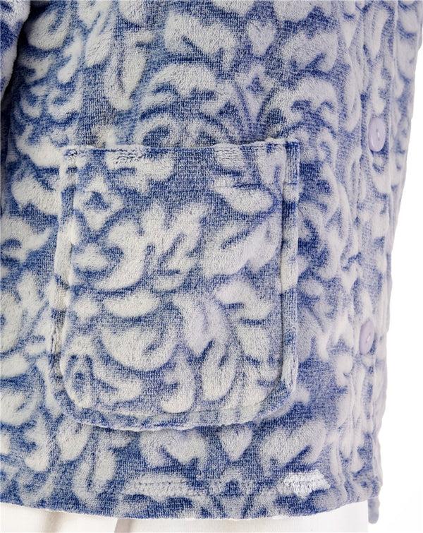 Slenderella Two-Tone Shaved Patterned 25" Bedjacket BJ02330