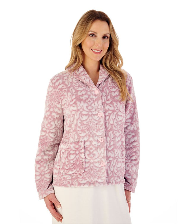 Slenderella Two-Tone Shaved Patterned 25" Bedjacket BJ02330