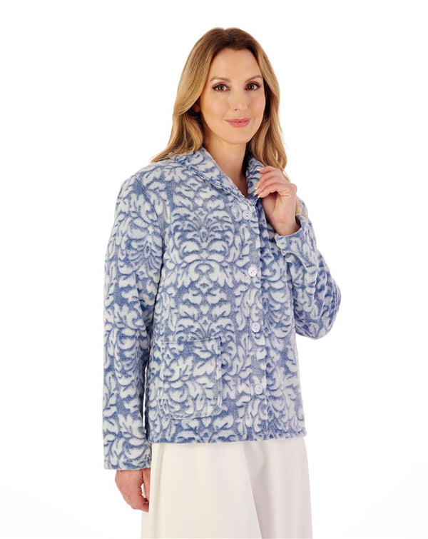slenderella Two-Tone Shaved Patterned 25" Bedjacket BJ02330
