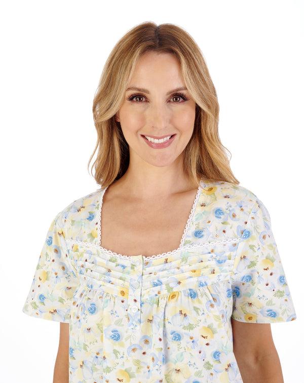 Slenderella Watercolour Floral Print 42" Woven Nightdress ND05230