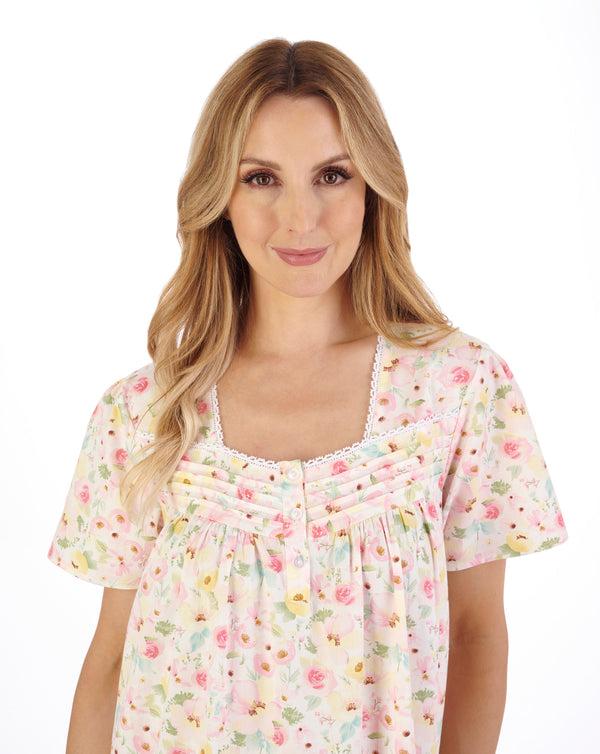 Slenderella Watercolour Floral Print 42" Woven Nightdress ND05230