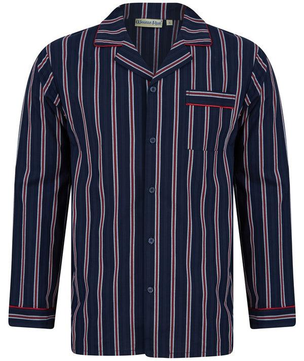 Slenderella Woven Stripe Button Through Tailored Pyjama WR66802