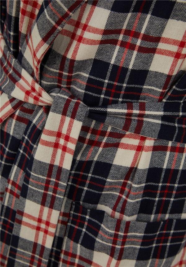 Slenderella Yarn Dyed Brushed 46" Woven Shawl Collar Wrap WR88822