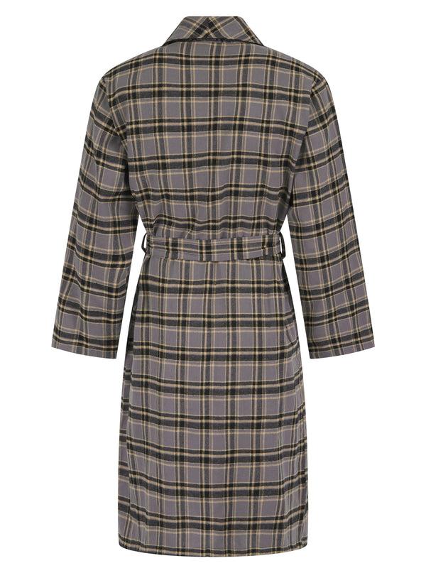 Slenderella Yarn Dyed Woven Check Shawl Collar Wrap WR06808