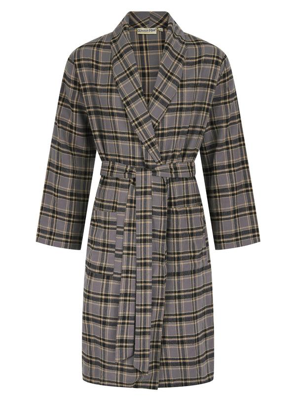 slenderella Yarn Dyed Woven Check Shawl Collar Wrap WR06808