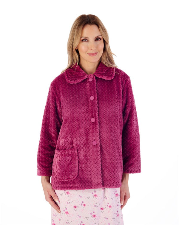 Slenderella Zig-Zag Pattern Fleece 25" Bedjacket BJ02315