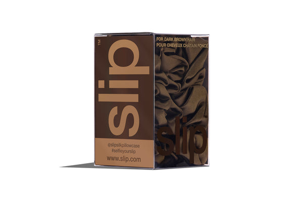 Slip Back To Basics Dark Brown Midi/Large Scrunchie Set