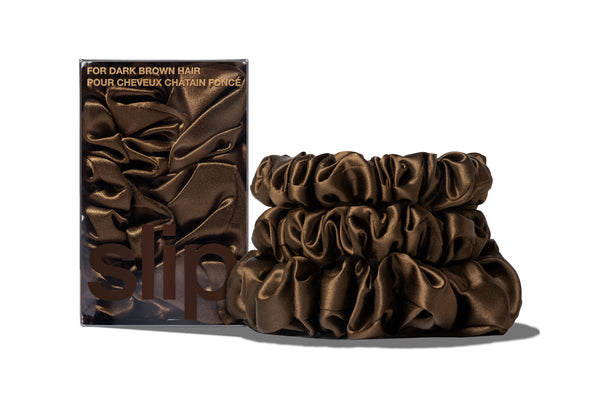 slip Back to Basics Dark Brown Midi/Large Scrunchie Set