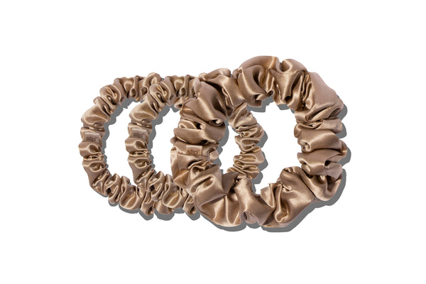 Slip Back To Basics Light Brown Midi/Large Scrunchie Set
