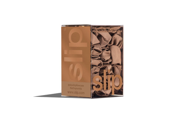 Slip Back To Basics Light Brown Midi/Large Scrunchie Set