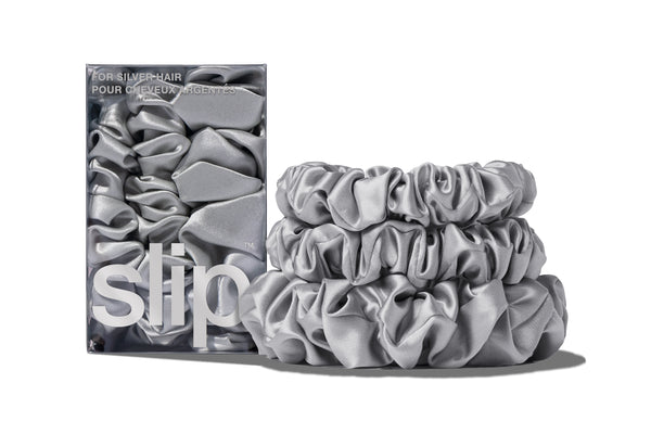 slip Back to Basics Silver Midi/Large Scrunchie Set