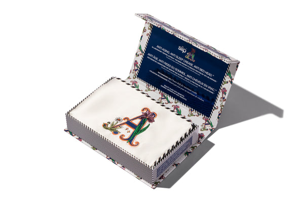 Slip Initial Collection White Queen Zippered Pillowcase