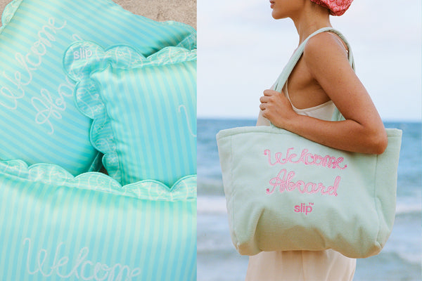 Slip Les Vacances Travel Pillow With Complimentary Beach Bag