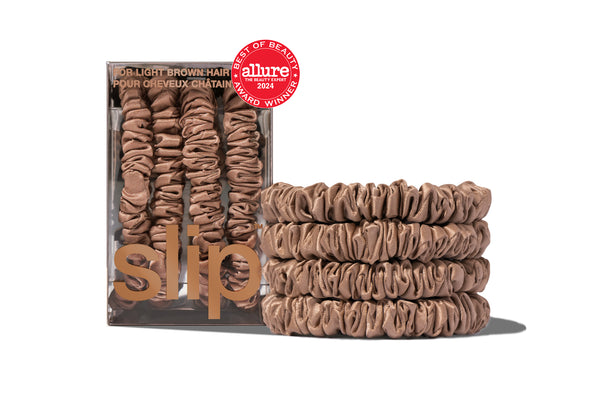 slip Back to Basics Light Brown Skinny Scrunchies