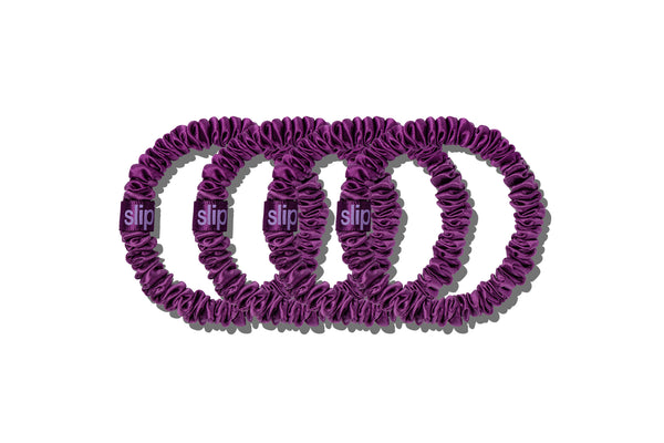 Slip Back To School Dark Purple Skinny Scrunchies