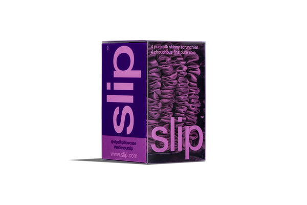 Slip Back To School Dark Purple Skinny Scrunchies