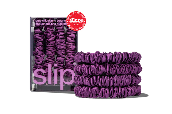 slip Back to School Dark Purple Skinny Scrunchies