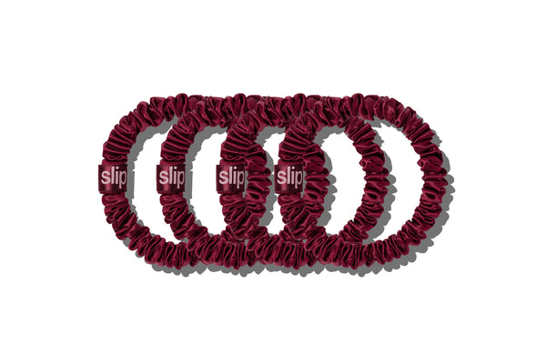 Slip Back To School Maroon Skinny Scrunchies
