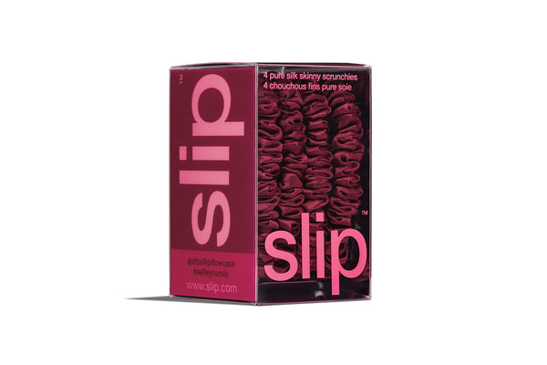 Slip Back To School Maroon Skinny Scrunchies