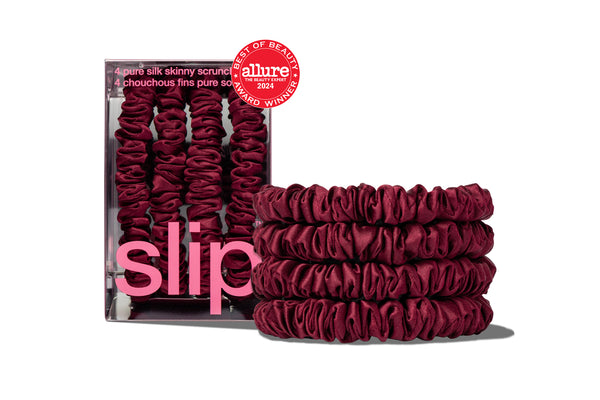 slip Back to School Maroon Skinny Scrunchies