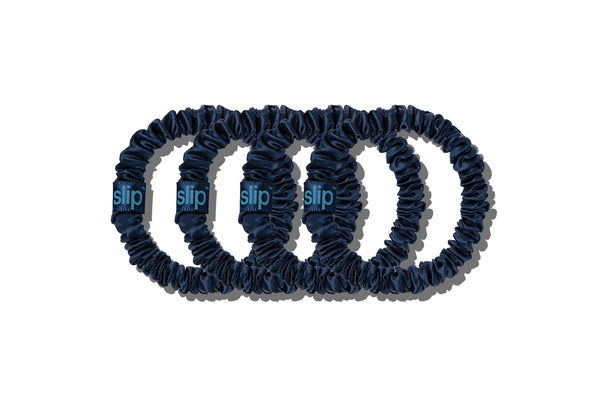 Slip Back To School Navy Skinny Scrunchies