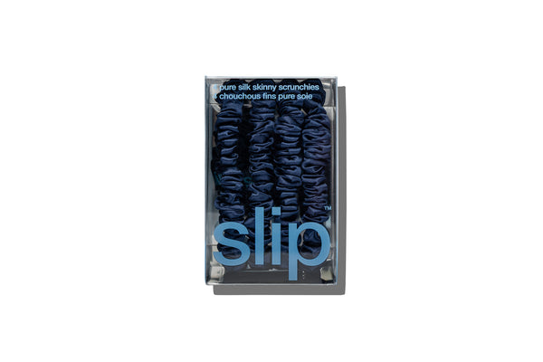 Slip Back To School Navy Skinny Scrunchies