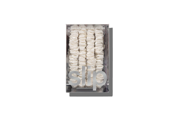 Slip Back To School White Skinny Scrunchies