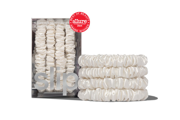 slip Back to School White Skinny Scrunchies