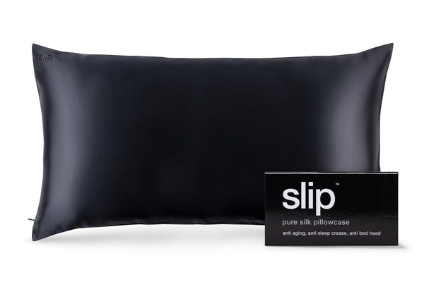 slip Black King Zippered Pillowcase