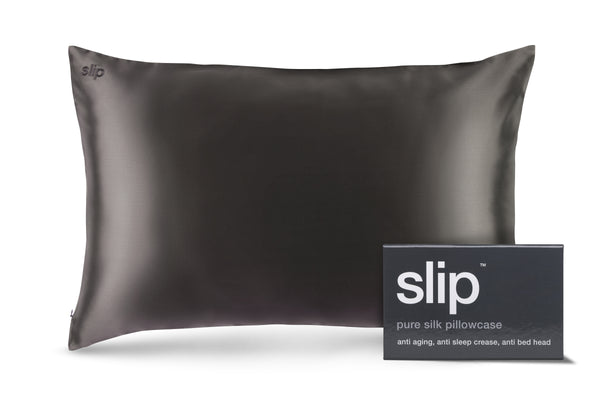 slip Charcoal Queen Zippered Pillowcase