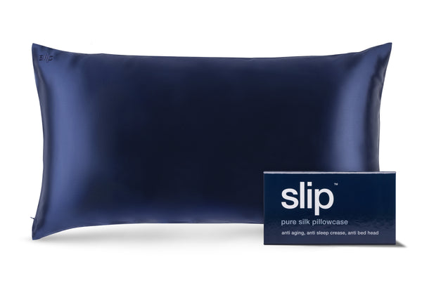 slip Navy King Zippered Pillowcase