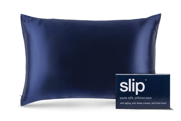 slip Navy Queen Zippered Pillowcase