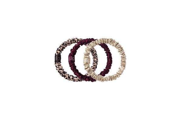 slip Wild Rose Trio Skinny Scrunchies
