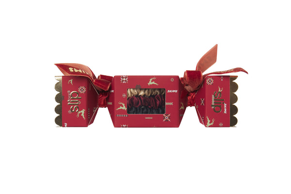 Slip Slip X Skims Trio Scrunchie Cracker - Cranberry Vintage Deer Print