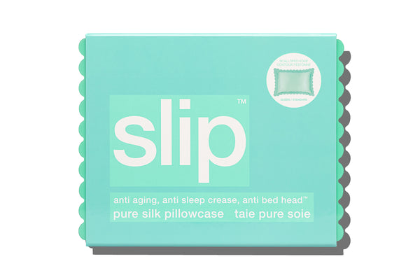 Slip Turquoise Queen Zippered Pillowcase With Scalloped Edge