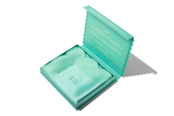 Slip Turquoise Queen Zippered Pillowcase With Scalloped Edge