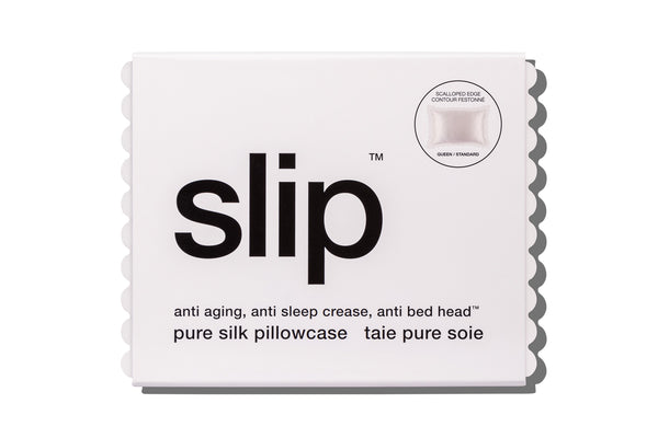 Slip White Queen Zippered Pillowcase With Scalloped Edge