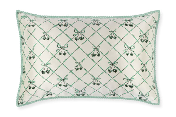 Slip Wintergreen Queen Zippered Pillowcase With Lace Trim