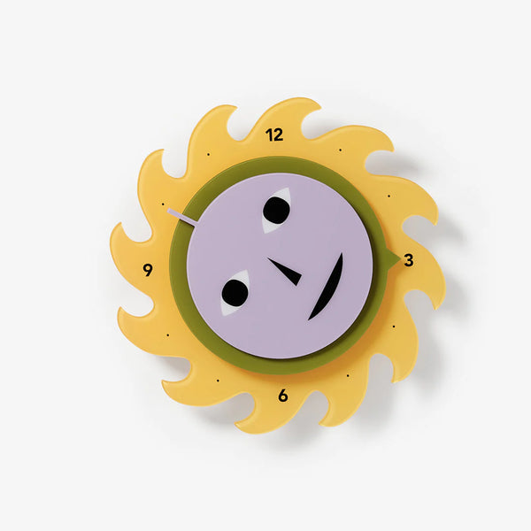 Slowdown Studio Areaware Everybody Clock - Yellow/Purple