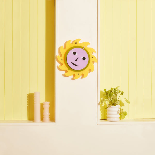 Slowdown Studio Areaware Everybody Clock - Yellow/Purple