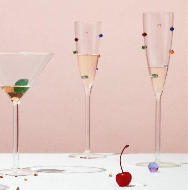 Slowdown Studio Maison Balzac Pomponette Champagne Flutes (Set Of 2)