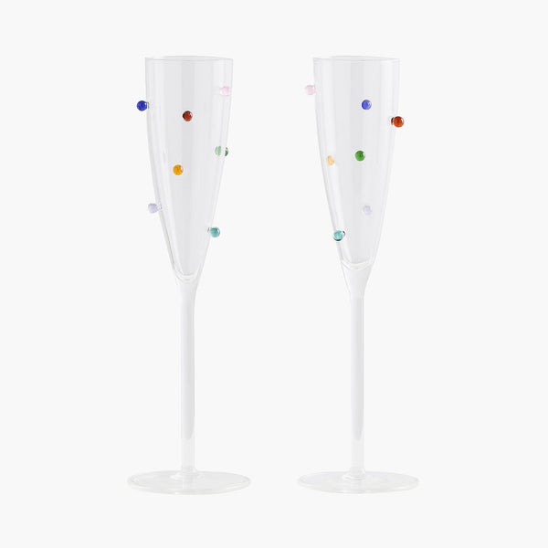 slowdown studio Maison Balzac Pomponette Champagne Flutes (Set of 2)