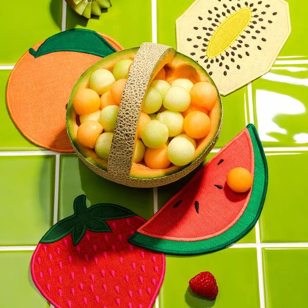 Slowdown Studio Piecework Fruit Salad Coasters From Piecework - Set Of 4