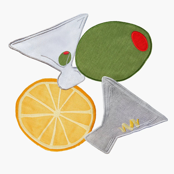 slowdown studio Piecework Martini Coasters - Set of 4