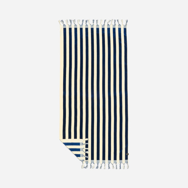 slowtide Cabana Fringe Premium Woven Towel - Deep Pool