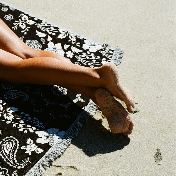 Slowtide Axel Driftweave Turkish Towel - Black